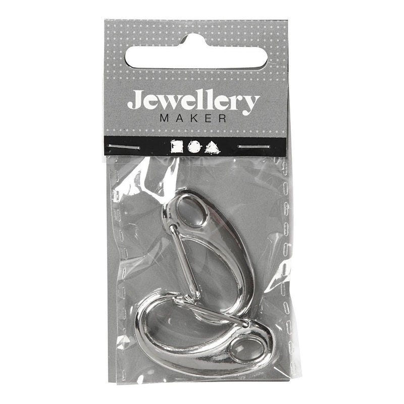 Load image into Gallery viewer, Creativ company http: www.cchobby.nl sleutelhaak-l-30-mm-b-15-mm-verzilverd-2-stuk-1-doos