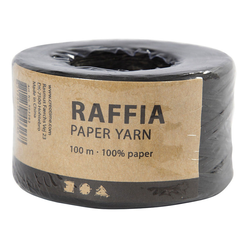 Load image into Gallery viewer, Creativ company papier raffia garen zwart, 100m