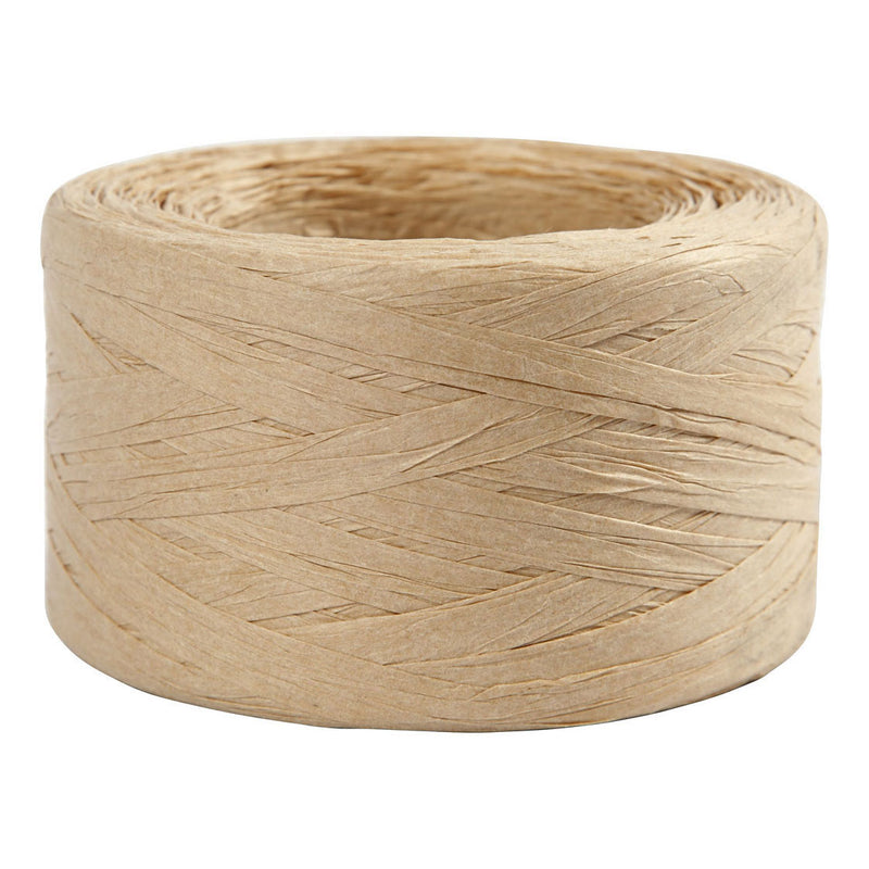 Load image into Gallery viewer, Creativ company papier raffia garen zandkleur, 100m