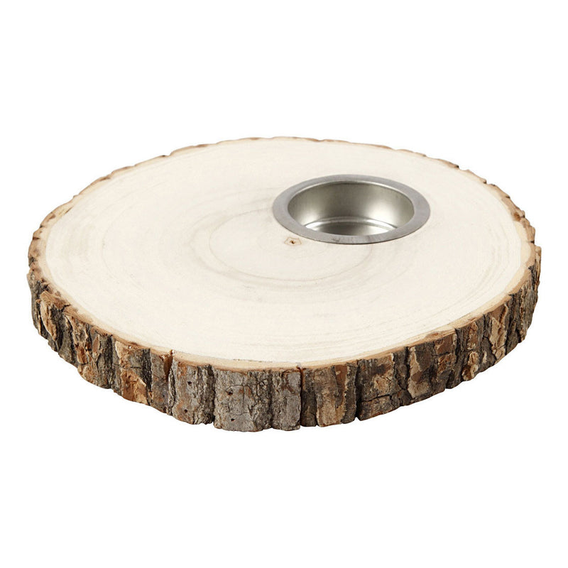 Load image into Gallery viewer, Creativ company houten schijf waxinelicht houder 14-16cm