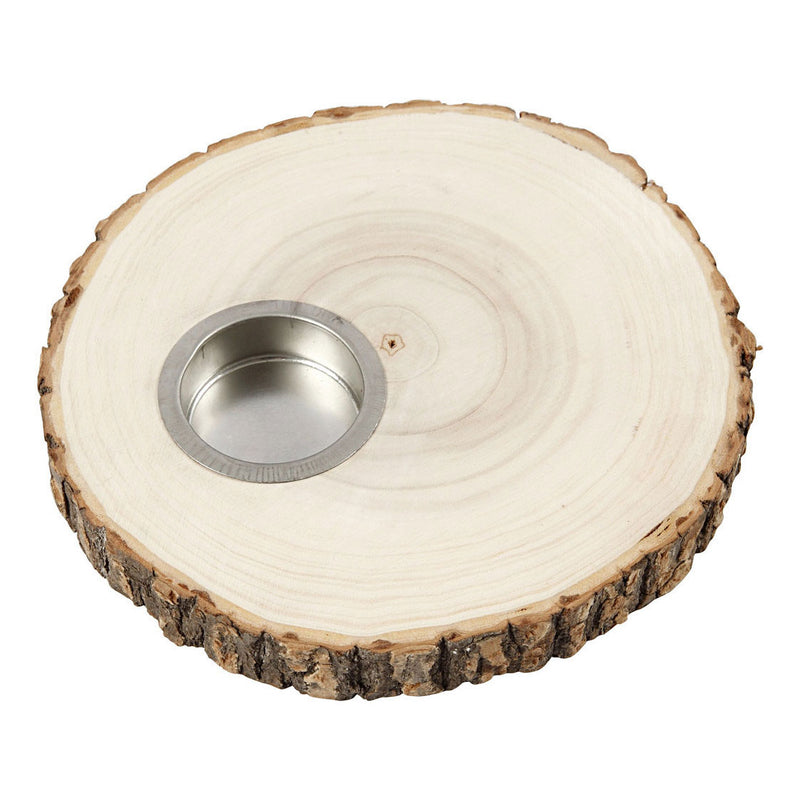Load image into Gallery viewer, Creativ company houten schijf waxinelicht houder 14-16cm