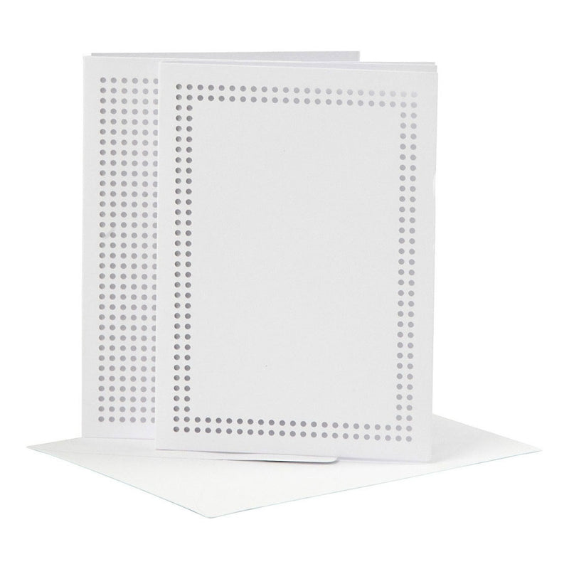 Afbeelding laden in galerijviewer, Creativ company https: www.cchobby.nl kaarten-om-te-borduren-afmeting-kaart-10-5x15-cm-afmeting-envelop-11-5x16-5-cm-wit-6-set-1-doos