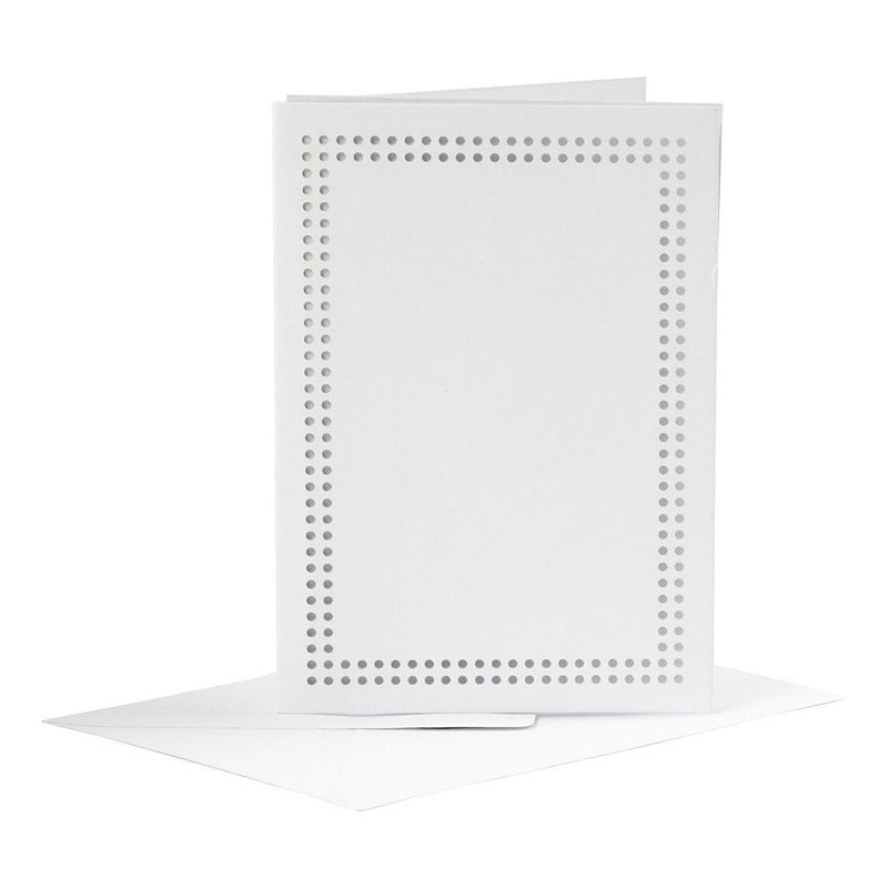 Load image into Gallery viewer, Creativ company kaarten om te borduren wit, set van 6