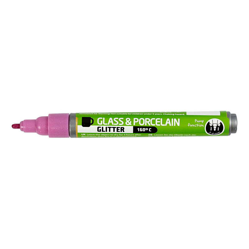 Load image into Gallery viewer, Creativ company glas- en porseleinstift glitter semi-dekkend - roze