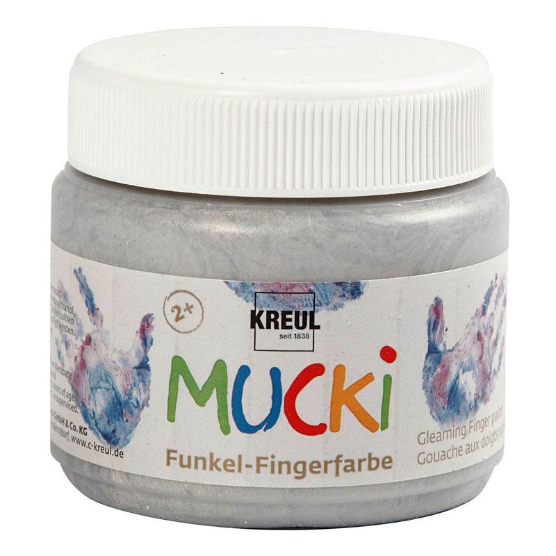 Load image into Gallery viewer, Creativ company mucki vingerverf - zilver metallic, 150ml