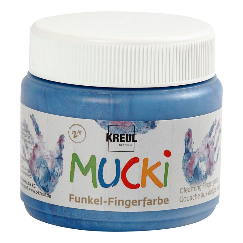 Load image into Gallery viewer, Creativ company mucki vingerverf - blauw metallic, 150ml