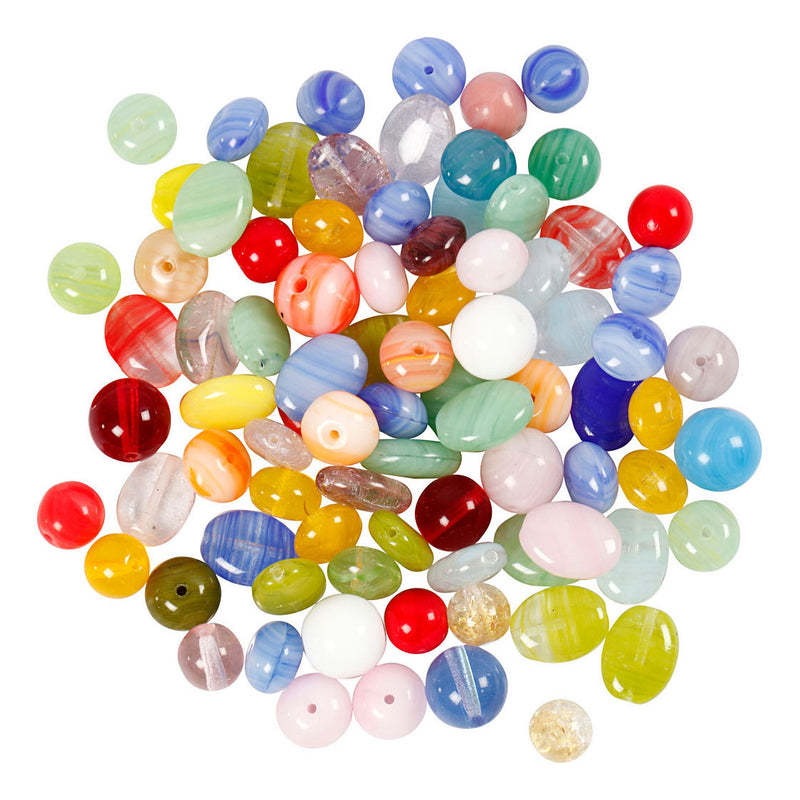 Load image into Gallery viewer, Creativ company glazen kralen divers rond, ovaal, cirkel, 60 gram