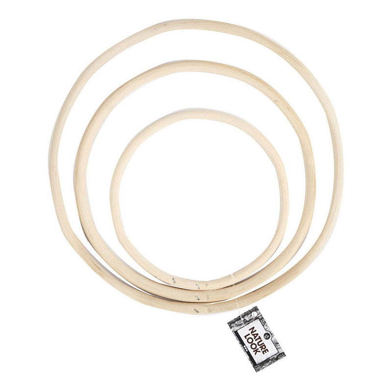 Load image into Gallery viewer, Creativ company bamboe ringen 15,3-25,5 cm naturel 3 stuks