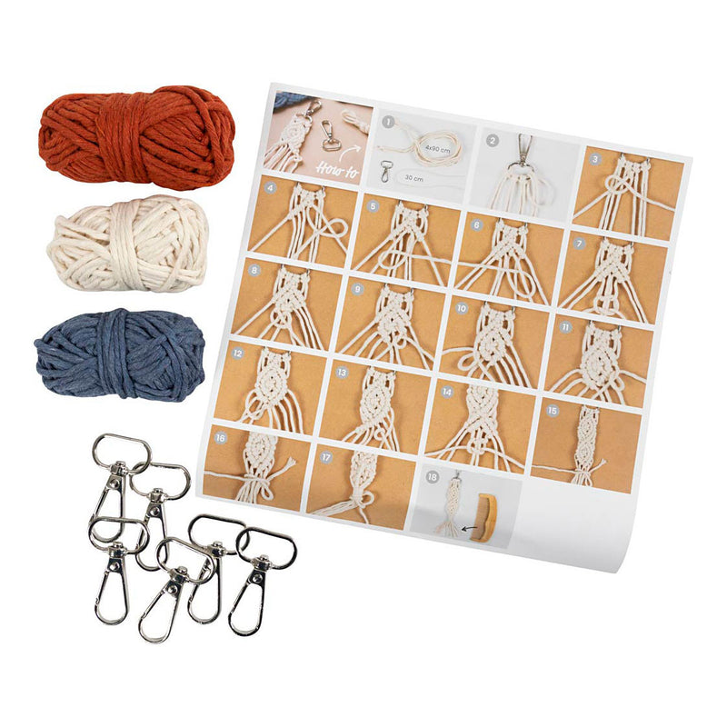 Afbeelding laden in galerijviewer, Creativ company mini hobbyset macrame sleutelhangers