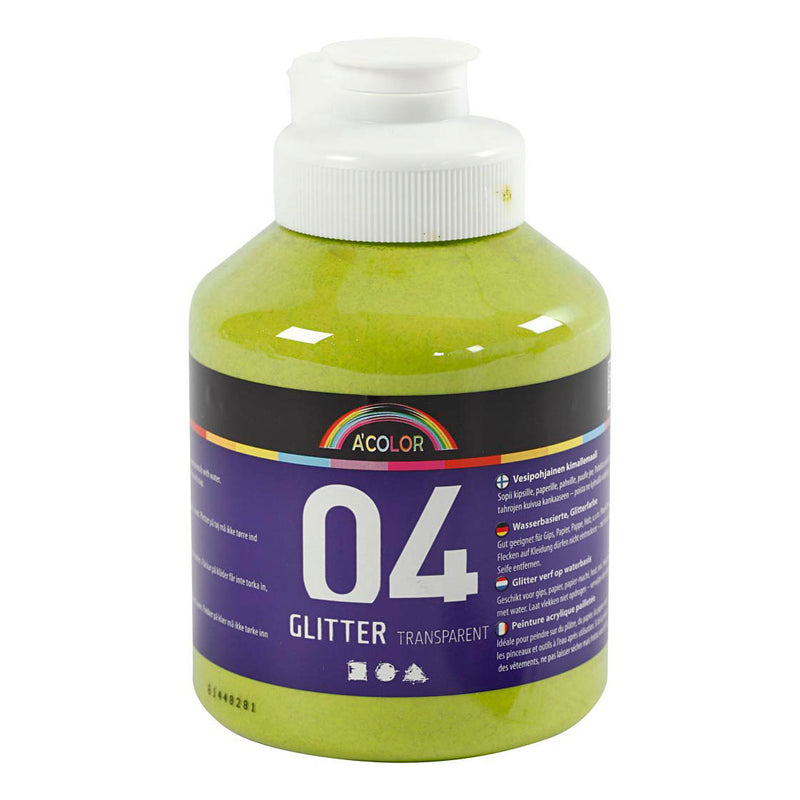 Load image into Gallery viewer, Creativ company http: www.cchobby.nl acrylverf-met-glitters-lime-groen-500-ml-1-fles