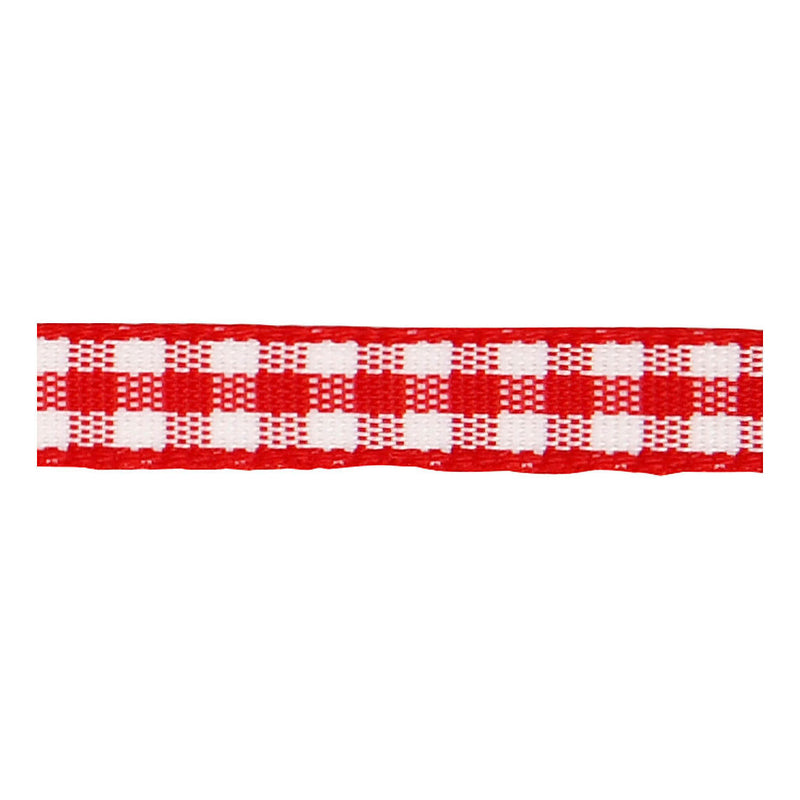 Afbeelding laden in galerijviewer, Creativ company geruit lint, b: 6 mm, rood wit, 50 m