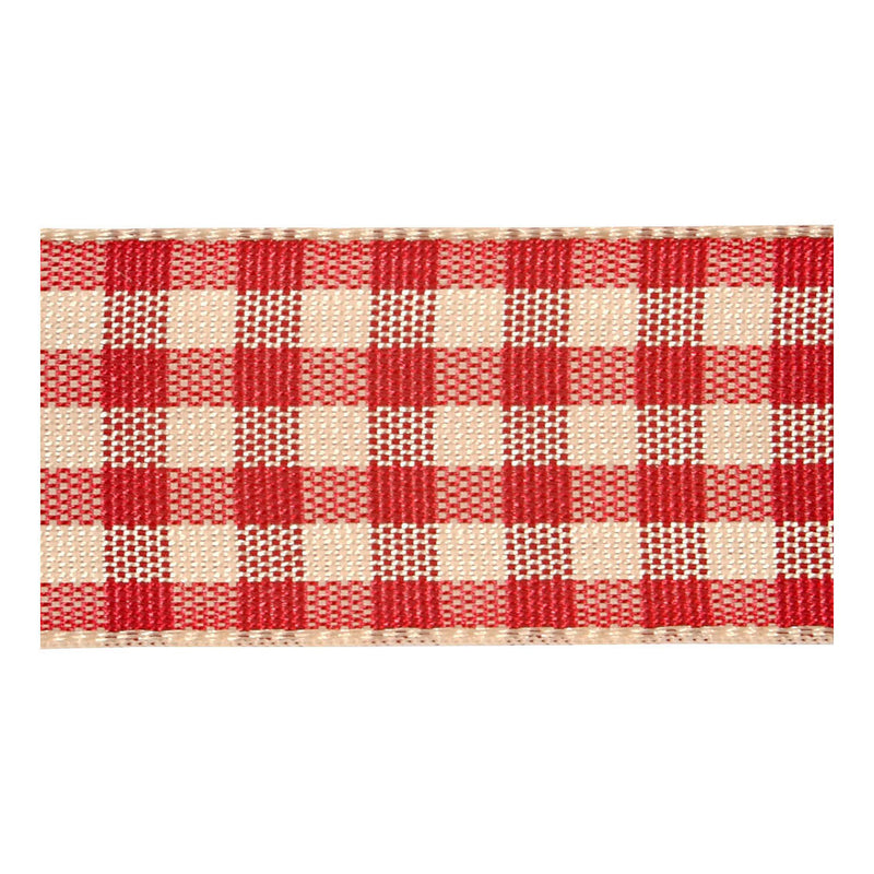 Afbeelding laden in galerijviewer, Creativ company geruit lint, b: 20 mm, antiek rood wit, 25 m