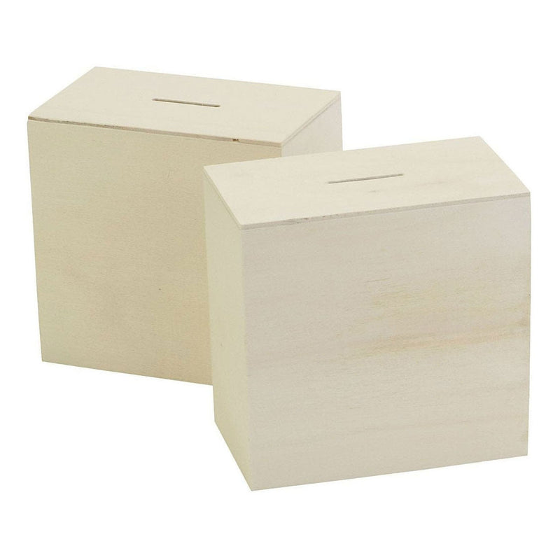Load image into Gallery viewer, Creativ company houten spaarpot, 10x10x6cm, 10st.