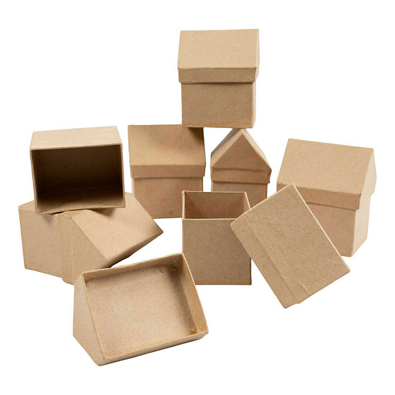 Load image into Gallery viewer, Creativ company huizen papier-mache, set van 4