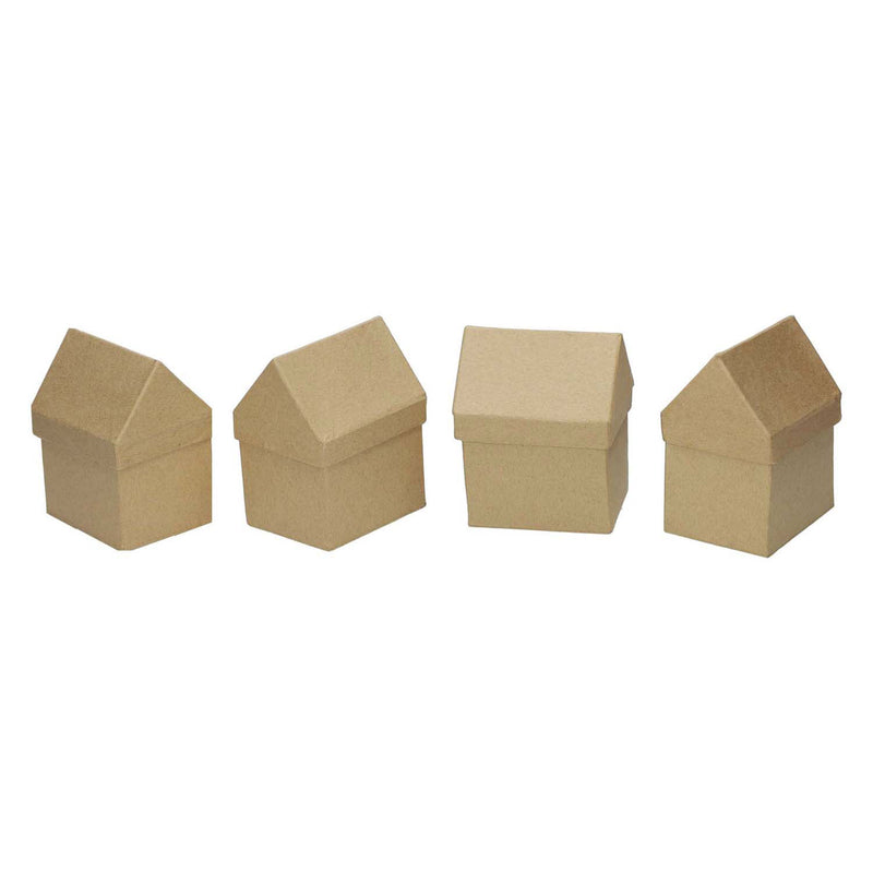 Load image into Gallery viewer, Creativ company huizen papier-mache, set van 4