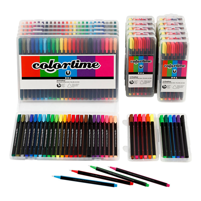 Load image into Gallery viewer, Creativ company http: www.cchobby.nl colortime-fineliners-lijndikte-0-6-0-7-mm-diverse-kleuren-18-doos-1-doos