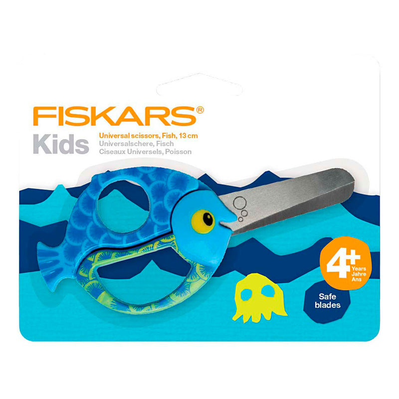 Afbeelding laden in galerijviewer, Creativ company fiskars kinderschaar met dierenmotief vis - 13cm