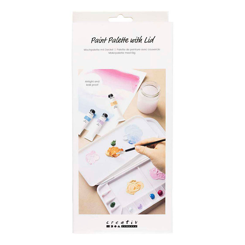 Load image into Gallery viewer, Creativ company schilderspalet met deksel - zilver en wit