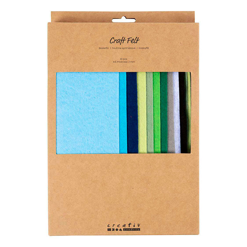 Load image into Gallery viewer, Creativ company hobbyvilt a4 dikte 2mm blauw en groen harmonie - 10st.