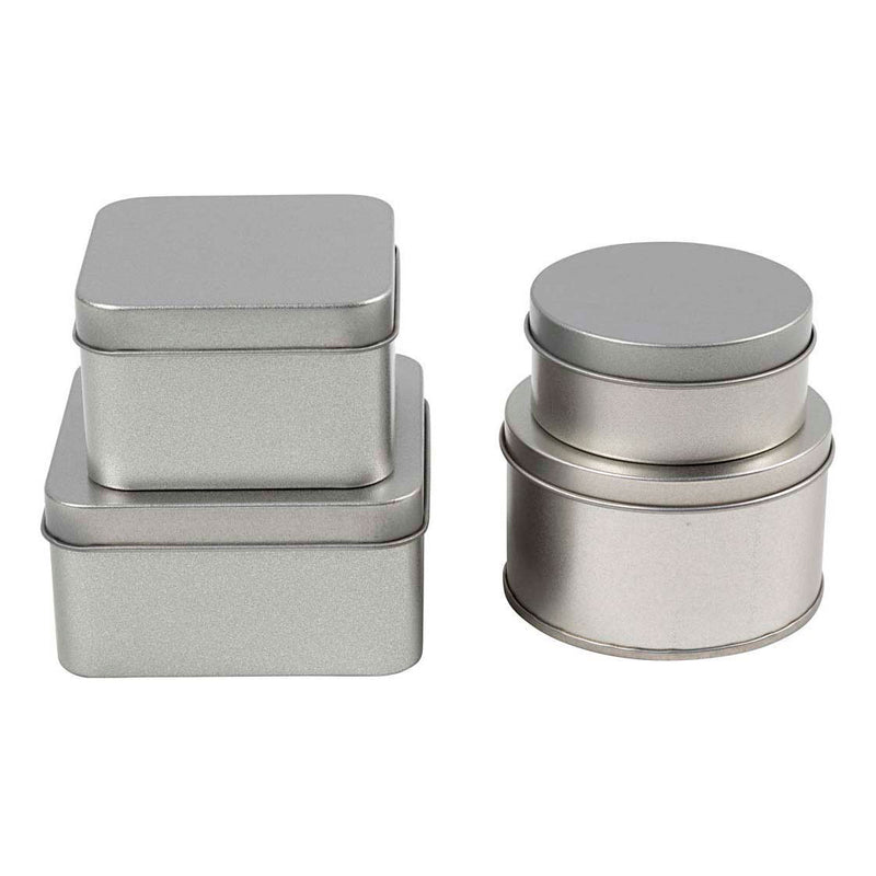 Load image into Gallery viewer, Creativ company blikjes cirkel en vierkant - 4st.