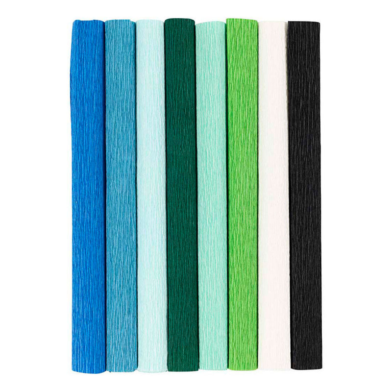 Load image into Gallery viewer, Creativ company crepepapier blauw en groen harmonie - 8st.