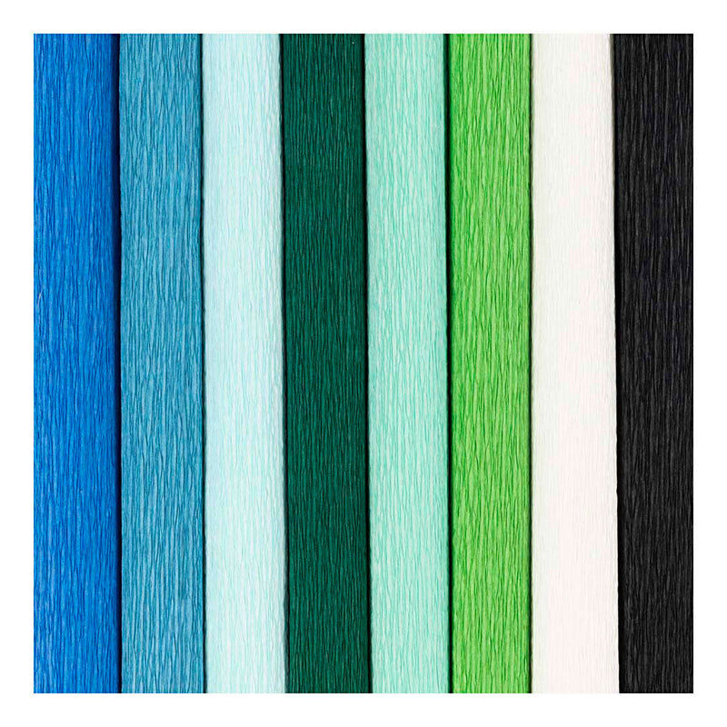 Load image into Gallery viewer, Creativ company crepepapier blauw en groen harmonie - 8st.