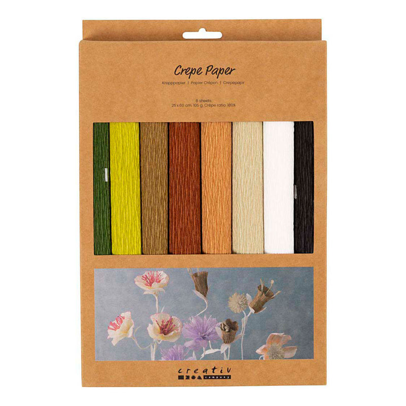 Load image into Gallery viewer, Creativ company https: www.cchobby.nl crepepapier-vel-25x60-cm-crepe-verhouding-180-105-gr-naturel-8-vel-1-doos