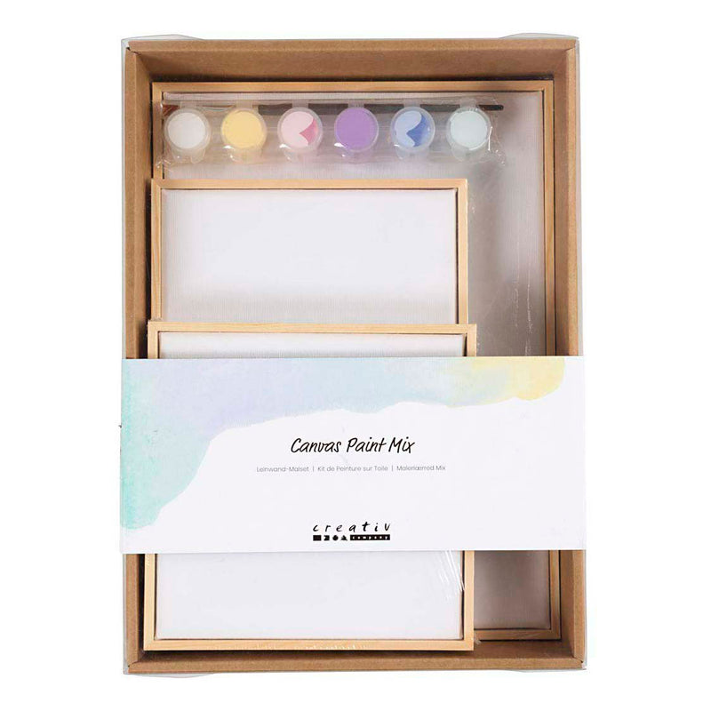 Load image into Gallery viewer, Creativ company set gespannen canvast met verf en kwast