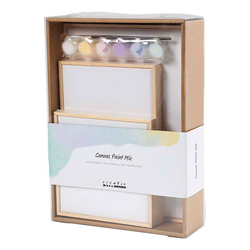 Load image into Gallery viewer, Creativ company set gespannen canvast met verf en kwast