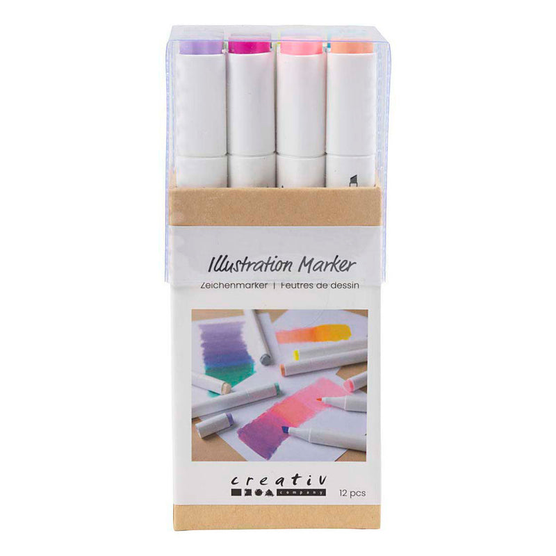 Load image into Gallery viewer, Creativ company tekenstift lijndikte 1+8mm pastelkleuren - 12st.