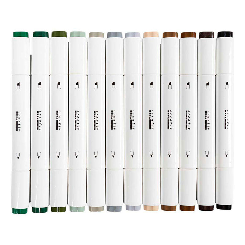 Load image into Gallery viewer, Creativ company tekenstift lijndikte 1+8mm natuurlijke kleuren - 12st.