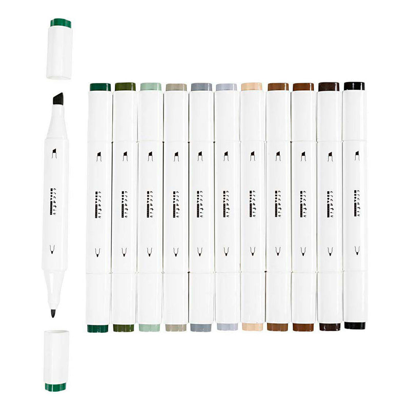 Load image into Gallery viewer, Creativ company tekenstift lijndikte 1+8mm natuurlijke kleuren - 12st.