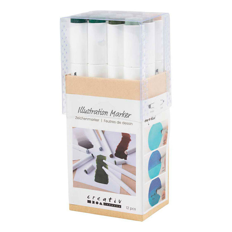 Load image into Gallery viewer, Creativ company tekenstift lijndikte 1+8mm natuurlijke kleuren - 12st.