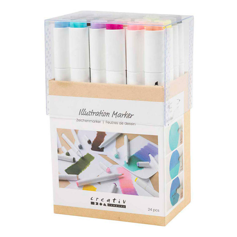 Load image into Gallery viewer, Creativ company https: www.cchobby.nl tekenstift-lijndikte-1-8-mm-pastelkleuren-standaardkleuren-24-stuk-1-doos