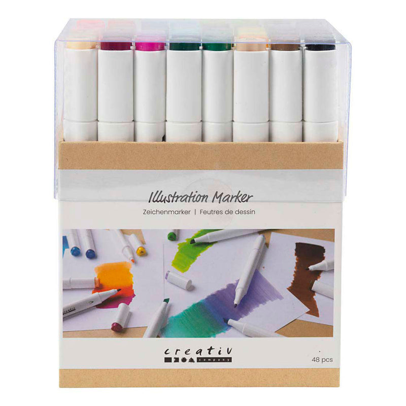 Afbeelding laden in galerijviewer, Creativ company tekenstift lijndikte 1+8mm standaardkleuren - 48st.