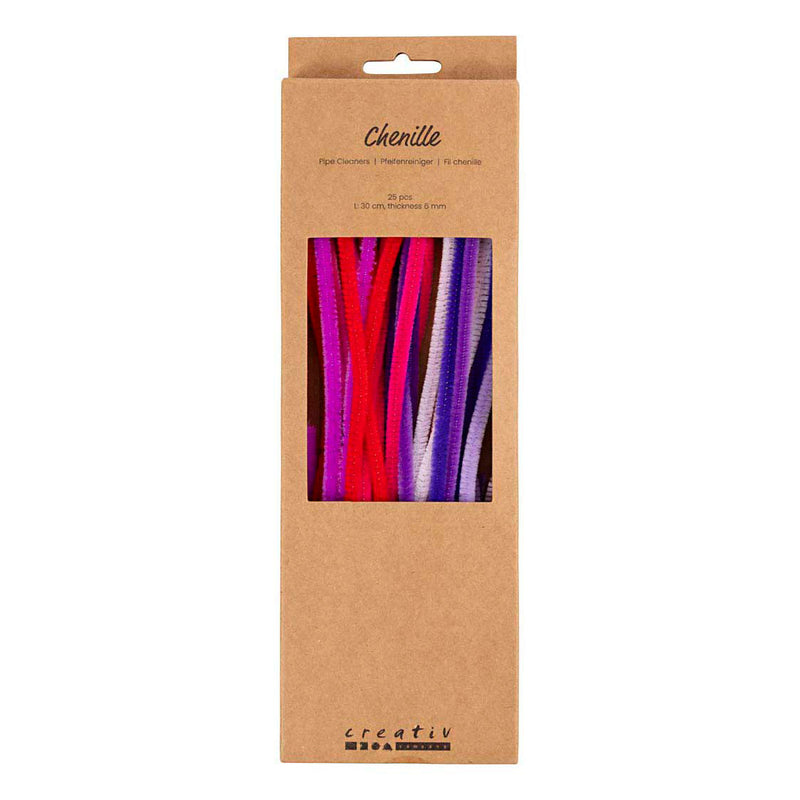 Load image into Gallery viewer, Creativ company chenille 6mm x 30cm paars en roze harmonie - 25st.
