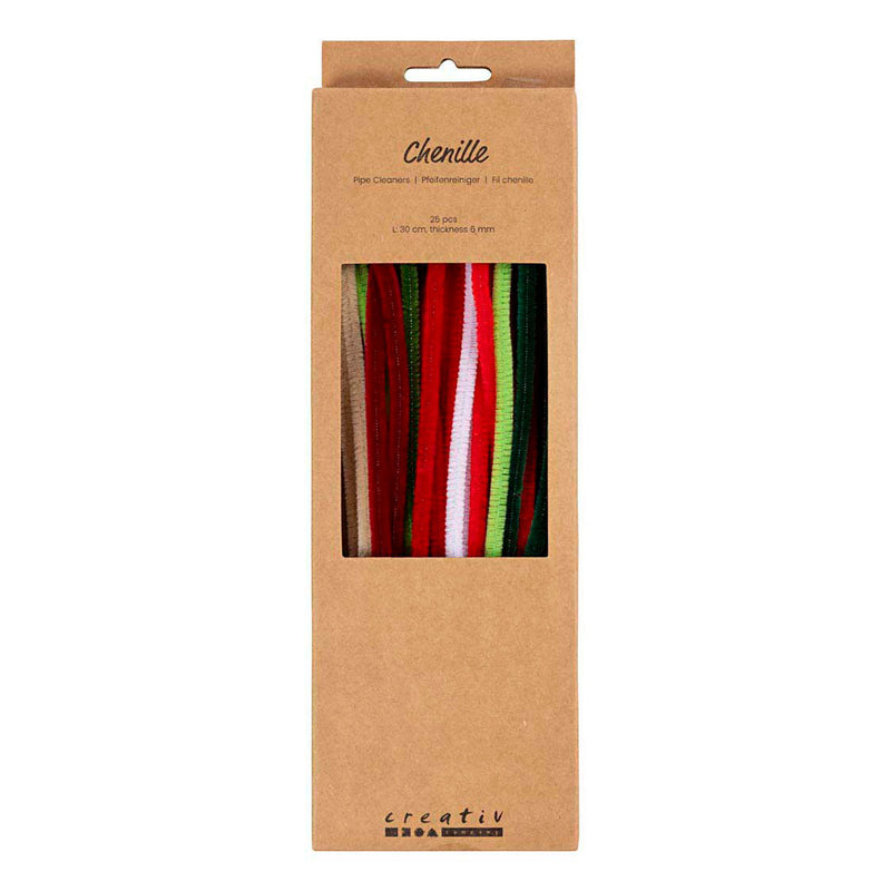 Load image into Gallery viewer, Creativ company chenille 6mm x 30cm kerst kleuren- 25st.