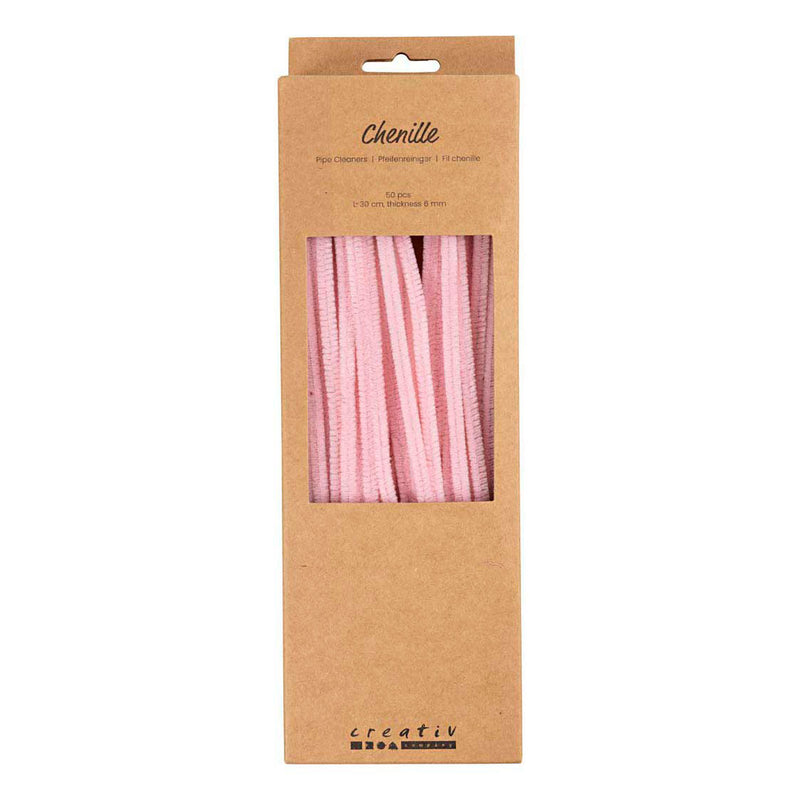 Load image into Gallery viewer, Creativ company chenilledraad roze knutselmateriaal 50 stuks 6mm x 30cm.