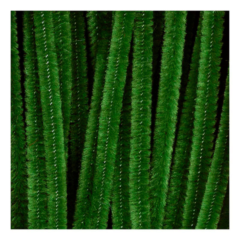 Afbeelding laden in galerijviewer, Creativ company chenille 6mm x 30cm dennegroen - 50st.