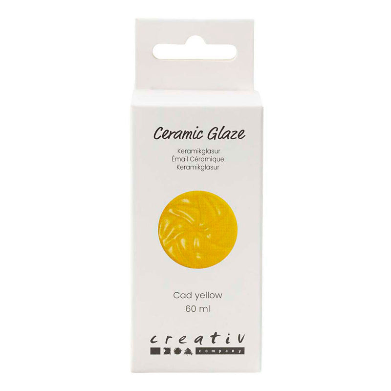 Afbeelding laden in galerijviewer, Creativ company https: www.cchobby.nl keramiek-glazuur-984-1101-c-dekkend-cad-yellow-60-ml-1-doosje