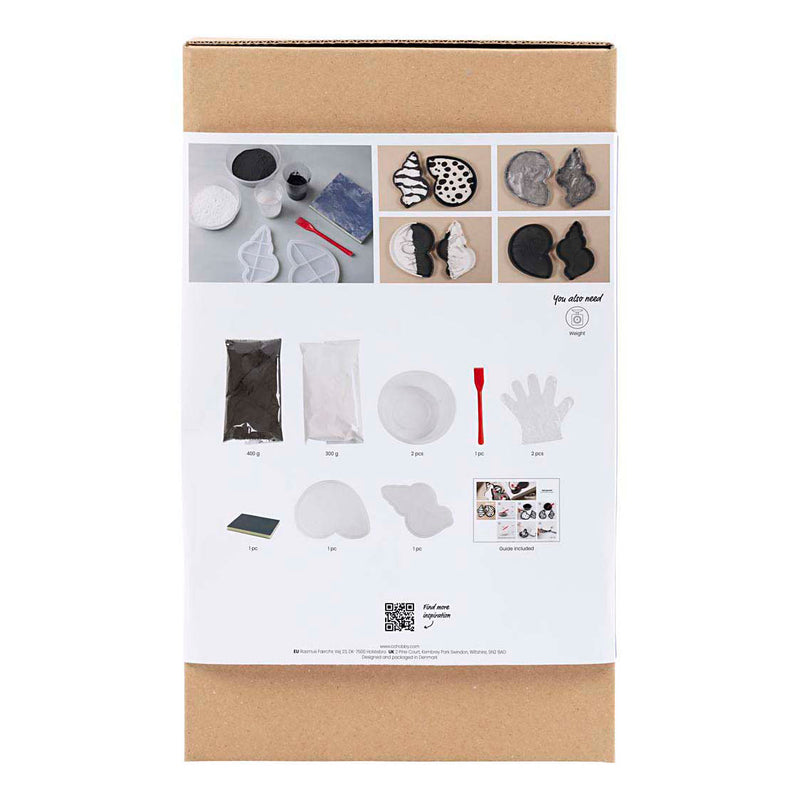 Load image into Gallery viewer, Creativ company hobbyset hars gieten conchschelp zwart en wit