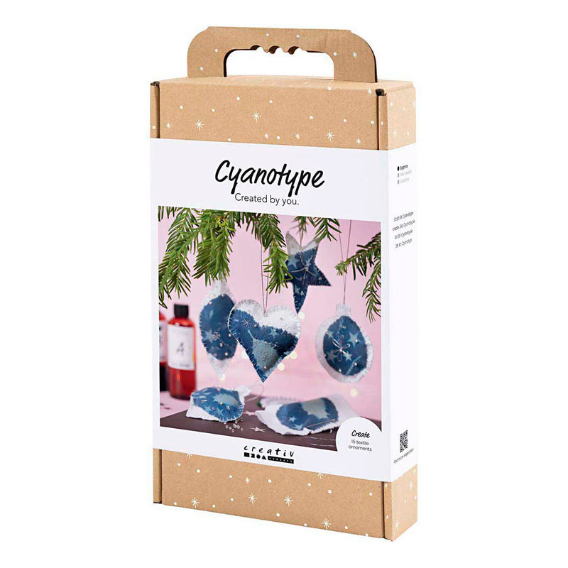 Load image into Gallery viewer, Creativ company hobbyset cyanotypie kerstdecoraties met cyanotypie blauw