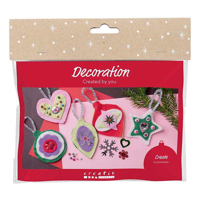Afbeelding laden in galerijviewer, Creativ company https: www.cchobby.nl mini-hobbyset-decoratie-vilten-kerstdecoraties-diverse-kleuren-1-doos