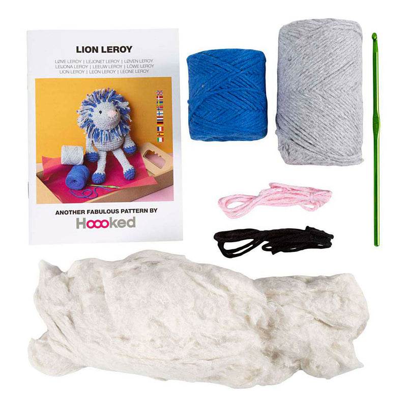Afbeelding laden in galerijviewer, Creativ company http: www.cchobby.nl hobbyset-amigurumi-leeuw-marineblauw-lichtgrijs-1-doos