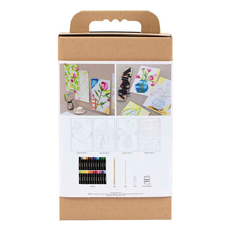 Load image into Gallery viewer, Creativ company https: www.cchobby.nl hobbyset-oliepastel-bloemen-diverse-kleuren-1-doos