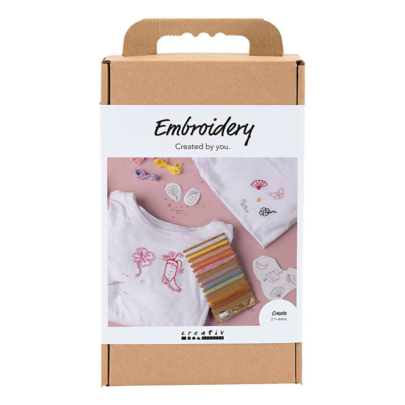 Afbeelding laden in galerijviewer, Creativ company http: www.cchobby.nl hobbyset-borduurwerk-t-shirt-wit-1-doos