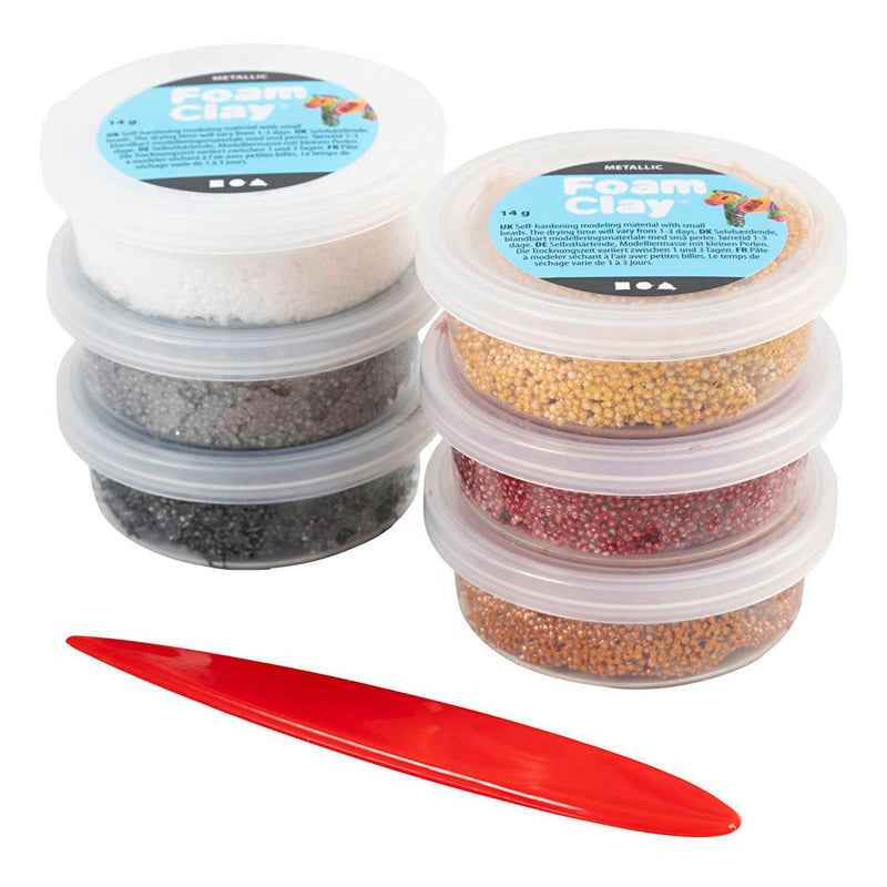 Afbeelding laden in galerijviewer, Creativ company foam clay metallic - 6x14gr.