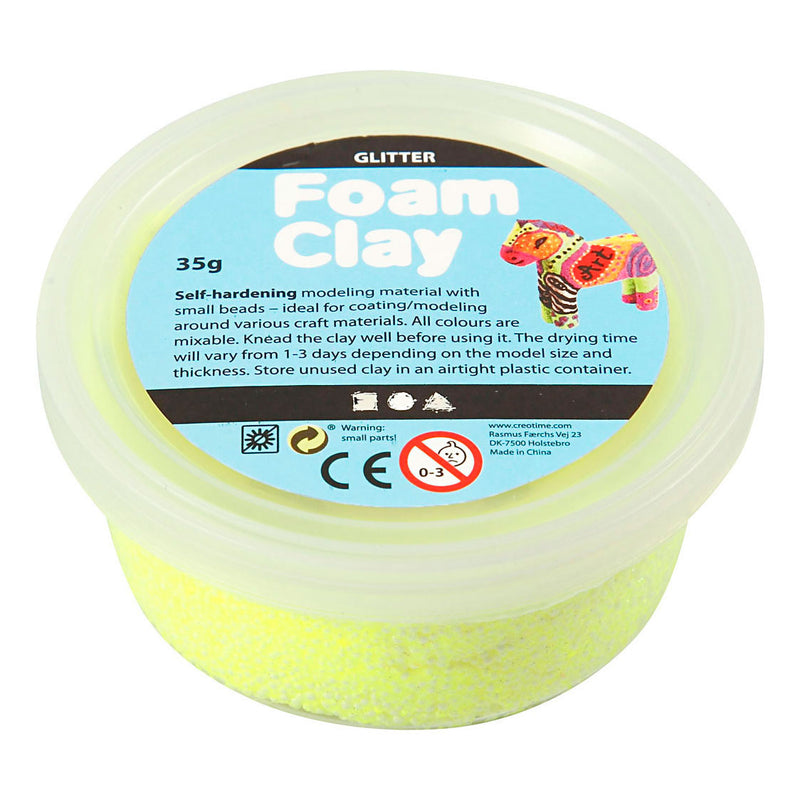 Afbeelding laden in galerijviewer, Creativ company foam clay glitter geel - 35gr.