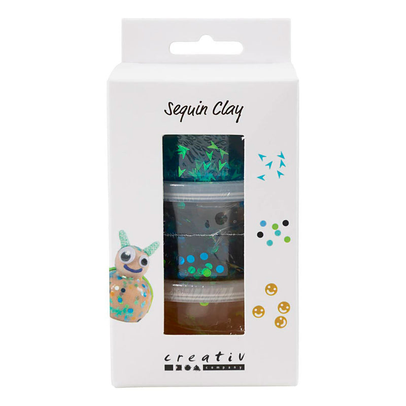 Load image into Gallery viewer, Creativ company sequin clay blauw groen - 6x60gr.
