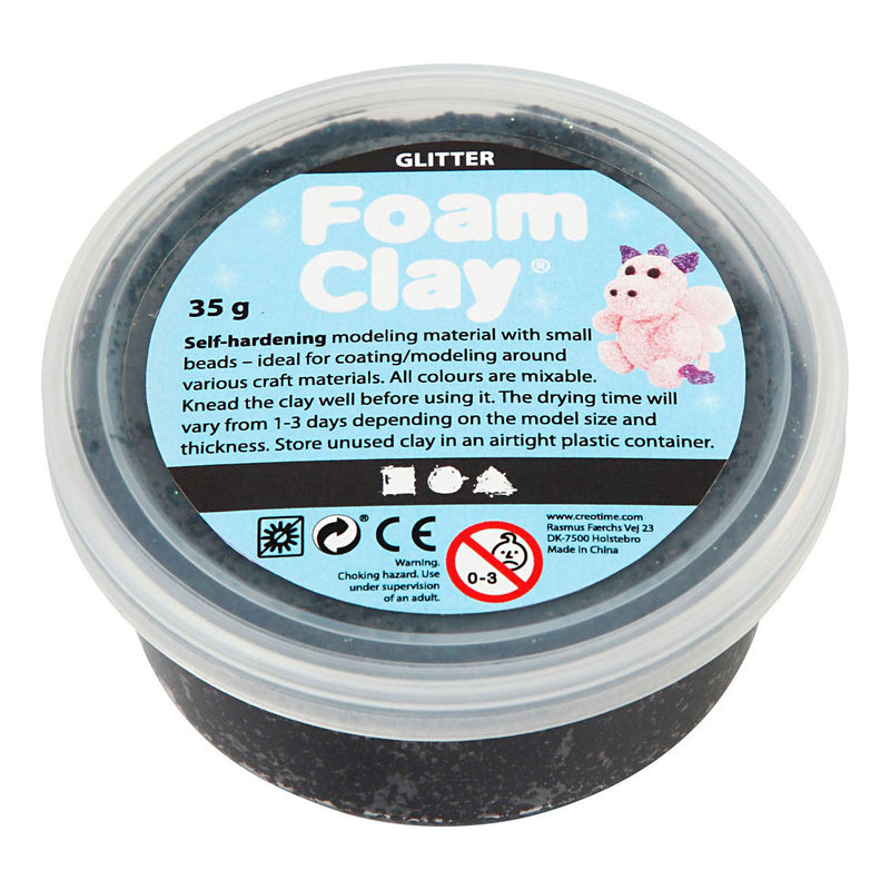 Afbeelding laden in galerijviewer, Creativ company foam clay glitter 35gr - zwart